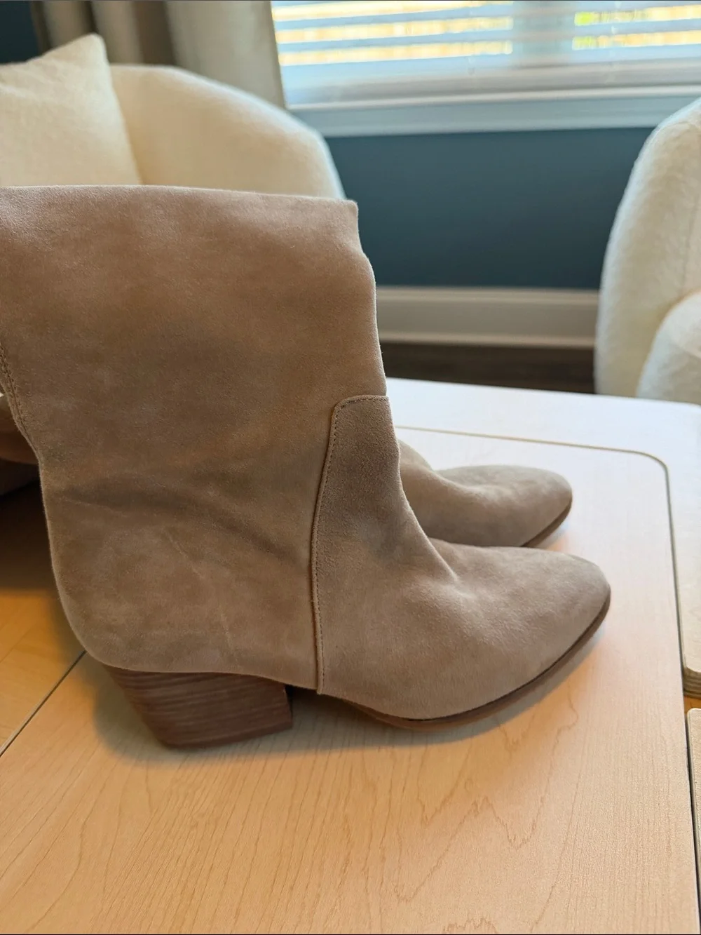 Vince Camuto Over-the-Knee Suede Boots in Taupe